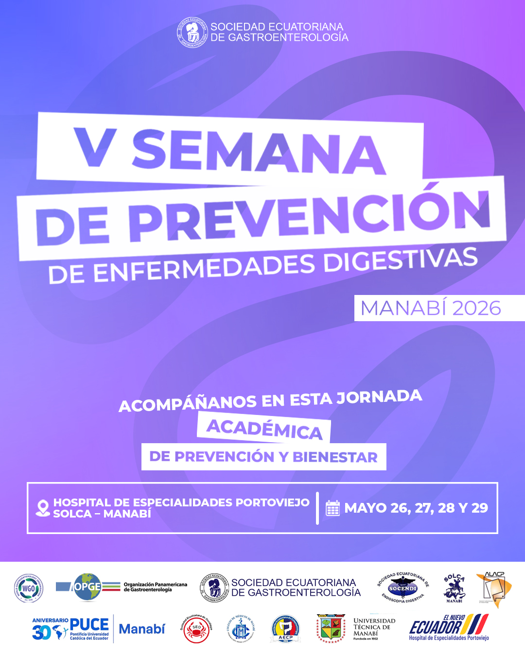 Flyer V Semana de Prevencion de Enfermedades Digestivas Manabi 2026